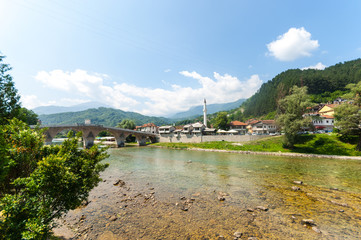 City of Konjic at Neretva River , Bosnia and Herzegovina