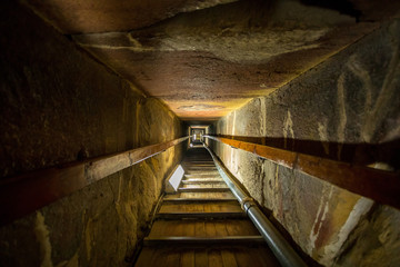 Stairway of the tomb in the center of a pyramid