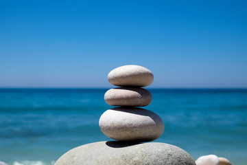 stack of pebble stones zen harmony
