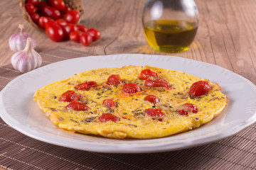 Omelet with Cherry Tomatoes