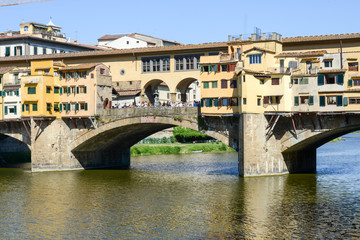 Fototapeta na wymiar Famous bridge of Ponte Vecchio in Florence on Italy.