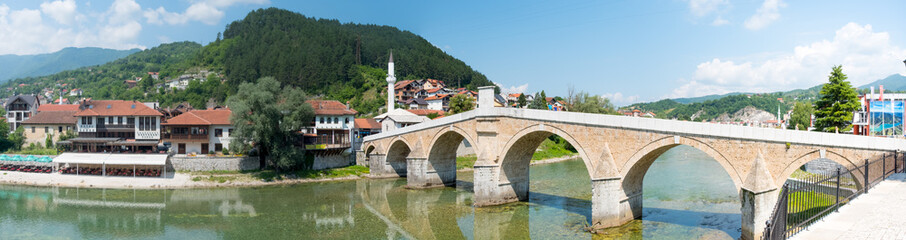 Fototapeta na wymiar City of Konjic at Neretva River , Bosnia and Herzegovina