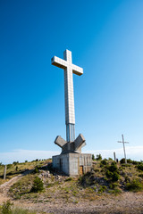 Croatian cross on Hum Mountain, Mostar, Bosnia and Herzegovina