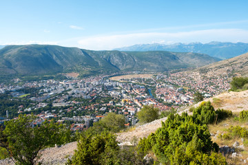 Panoramic view over Mostar, Bosnia and Herzegovina