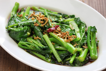 stir fried chinese kale(chinese broccoli) with oyster sauce