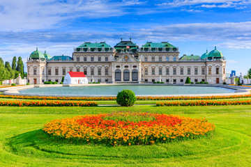 Vienna, Austria. Upper Belvedere Palace and garden. - obrazy, fototapety, plakaty