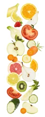 Door stickers Fresh vegetables Fruits texture vegetables food diet concept template
