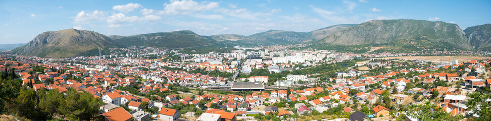 Panoramic view over Mostar, Bosnia and Herzegovina