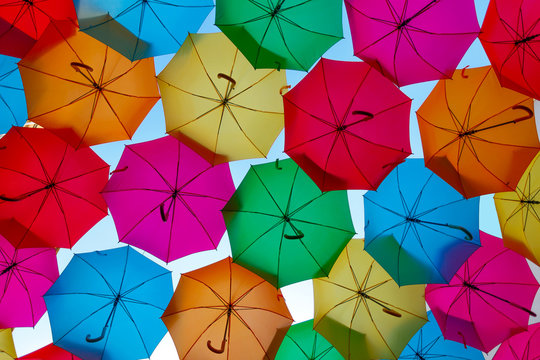 Multi color umbrella background