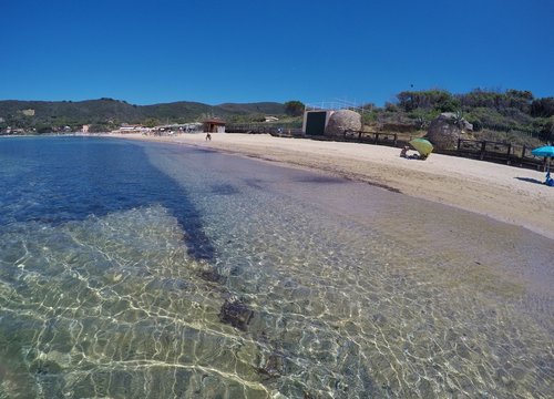 Spartaia Procchio beach in may, Elba island, Italy