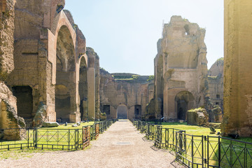 Baths of Caracalla, ancient ruins of roman public thermae