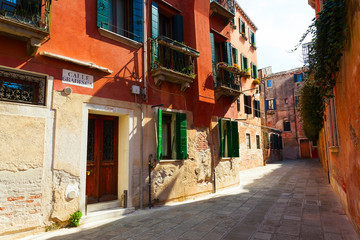 Obraz premium Colorful street ,Venice, Italy