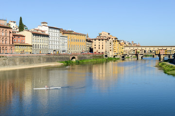 Fototapeta na wymiar River Arno at Florence on Italy.
