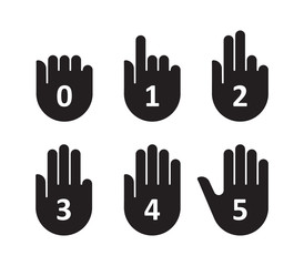 Hands count gesture finger and number