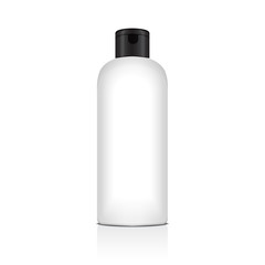 Blank vector plastic bottle for shampoo, lotion, shower gel, body milk, bath foam. Realistic mockup template