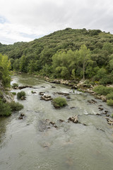 Landscape of a river in the province of navarra