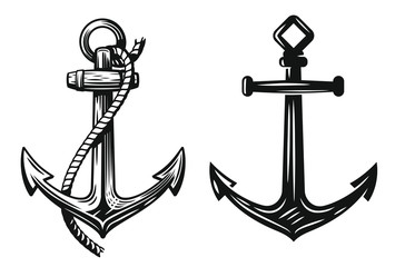 Black Nautical Anchor © bioraven