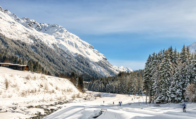 Davos-Klosters, Switzerland, March 2017: Masters World Cup, cross-country skiing