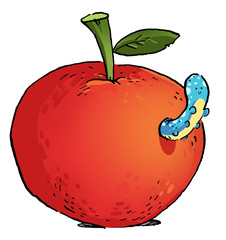 gusano en la manzana