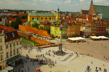 Old Warsaw from height of bird's flight