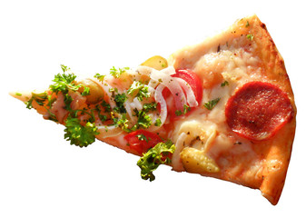 pizza on white background