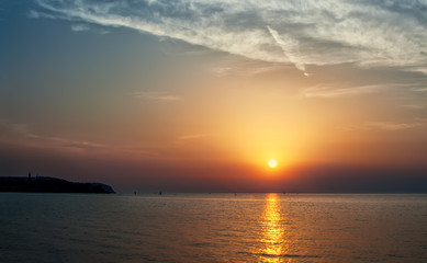 Beautiful sunset on the Mediterranean sea.