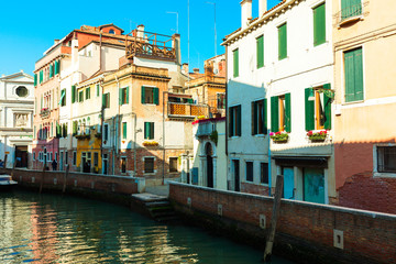 Fototapeta na wymiar Venice, Italy, Canal and historic tenements