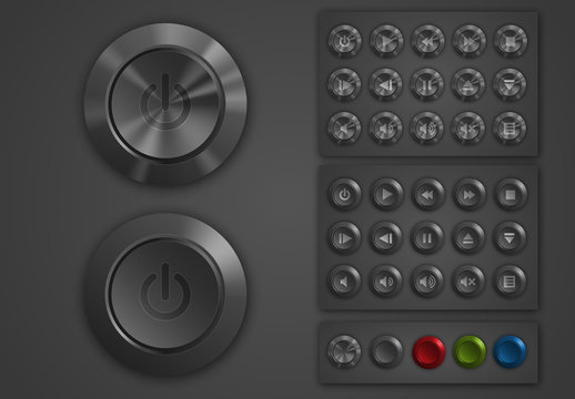 Multimedia Equipment Button Set