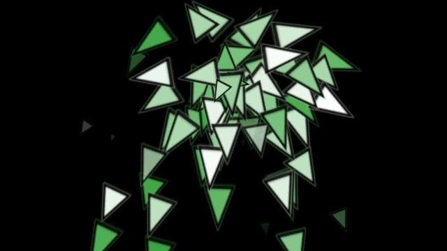 4k Triangles diamond geometric card flying,abstract geometry,patterns spraying particle fireworks artistic paper background.