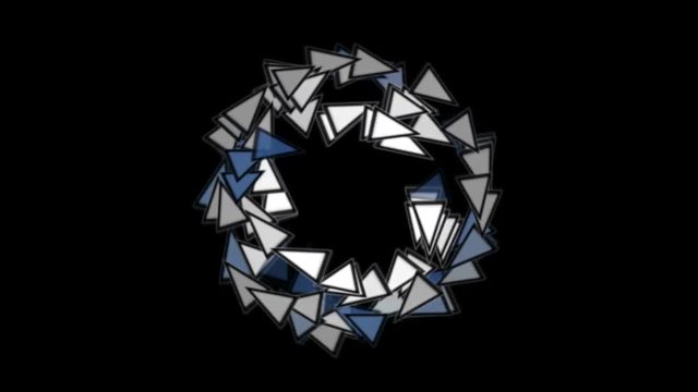 4k Rotation swirl eddy wind cyclones,Triangles diamond geometric card flying,abstract geometry,patterns spraying particle fireworks artistic paper background.