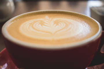 Detailed shot of a Cup of coffee at coffee shop