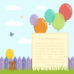 Fototapeta premium Design template kids party with place for text