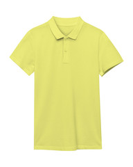 Yellow polo shirt isolated on white