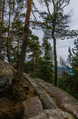 Carpathian mountains landscape view in Yaremche