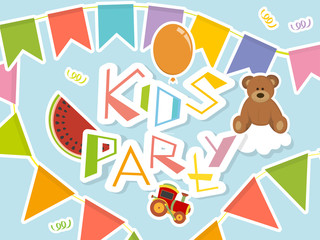 festive flags and toys - kids party