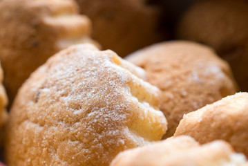 Appetizing crumbly biscuits close-up