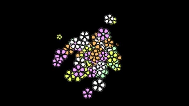 4k Feather flower kaleidoscope design fireworks geometric pattern,oriental religion texture,fractal art weaving petal bloom matrix particle background.