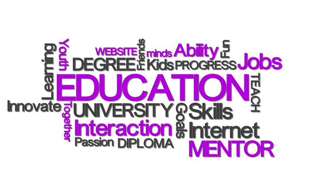 Education typography with relevant buzzwords