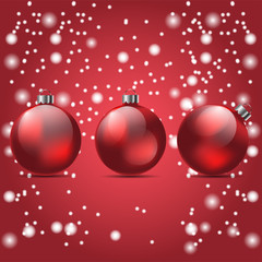 Fototapeta na wymiar Set of three christmas balls. red symbol. vector illustration. eps 10