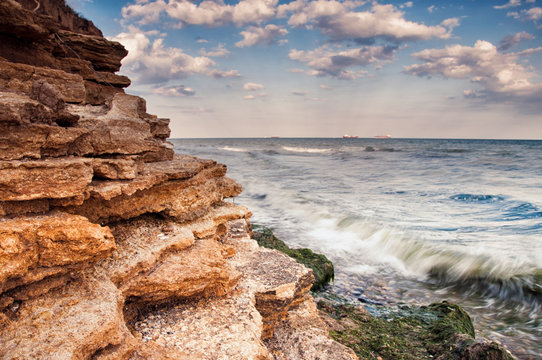 Sea coast in Chabanka Odesa Ukraine