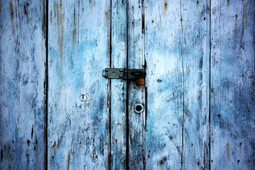 Blue wooden door