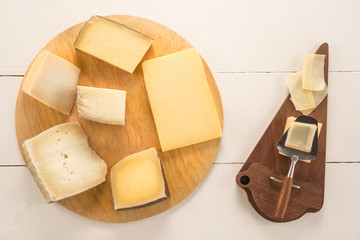  Cheese on a wooden table 