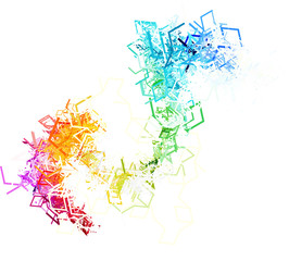 Colorful lines on white background