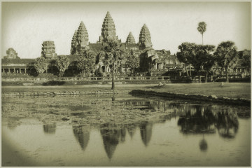 Ancient Faces of Angkor Wat in Cambodia