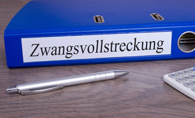 Zwangsvollstreckung Ordner im Büro - Gerichtsvollzieher, Zwangsversteigerung, Insolvenz, Bankrott,...