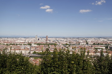 Paysage urbain à Lyon, France