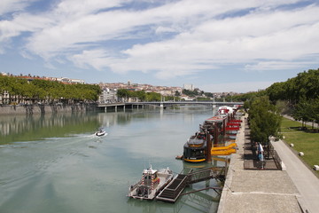 Naklejka premium Quai du Rhône à Lyon