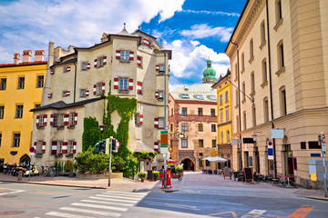 Fototapeta na wymiar Historic street of Innsbruck view