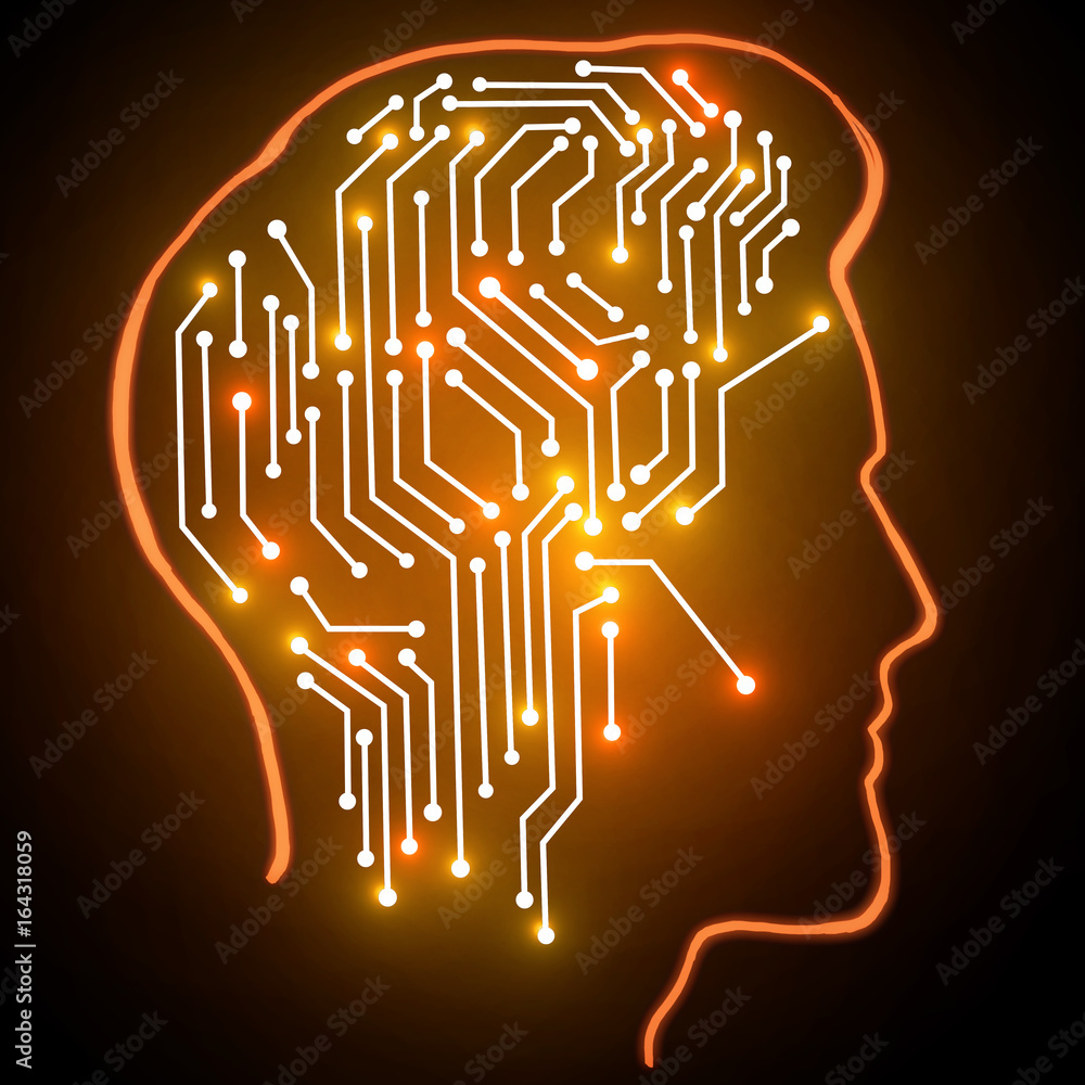 Poster artificial intelligence and network concept