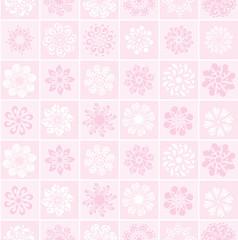Abstract seamless pattern with flowers  pink and white floral seamless